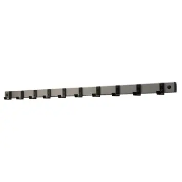 V-Part wandkapstok HIQ 10 haken - aluminiumgrijs / zwart