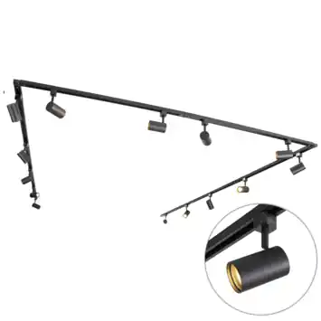 QAZQA 14-spot railsysteem Jeana 50W GU10 zwart metaal 753 cm