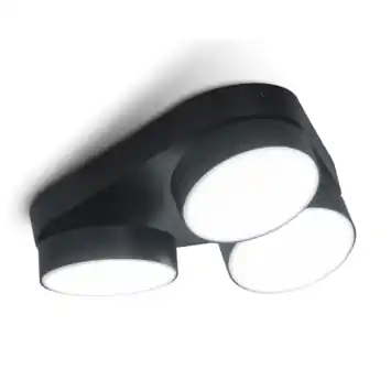 Lutec Connect plafondspot Stanos zwart 22cm 24W