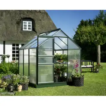 Tuinkas Halls groen Popular met polycarbonaat