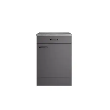 Optifit onderkast Kiel420 inclusief 1 deur, 1 lade, werkblad en 1 plank antraciet 88 x 60 x 60 cm