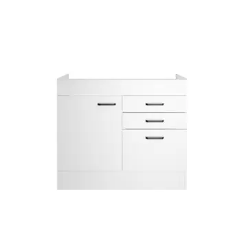 Optifit spoelonderkast 100 cm - 1 deur 3 lades, zonder werkblad & spoelbak